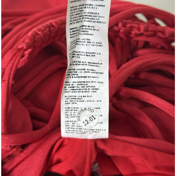 Leonisa Large Red Strappy One Piece Swim Beach Logo Women Swimsuit Travel Tropic - Picture 7 of 7